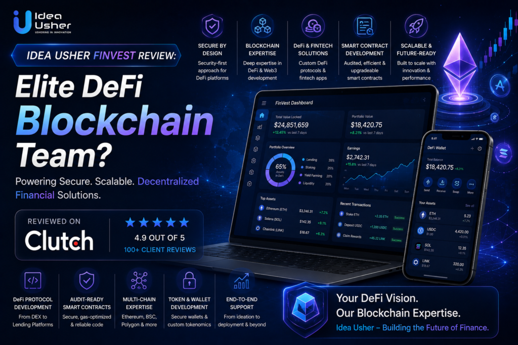 Idea Usher FinVest Review Elite DeFi Blockchain Team